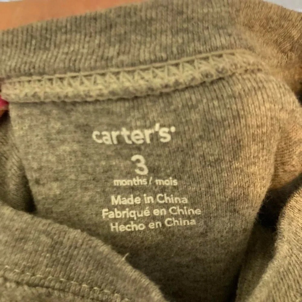 Grey and green baby bodysuit with Santa's Little Helper design 3M Carters